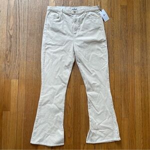 7 For All Mankind Ultra High Rise Skinny Boot Corduroy Pants Cream Size 34 NWT